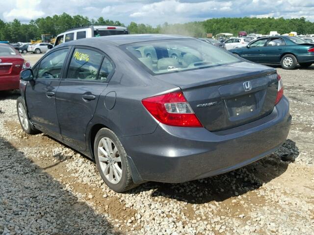 19XFB2F90CE015826 - 2012 HONDA CIVIC EXL GRAY photo 3