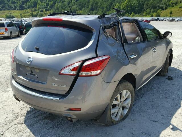 JN8AZ1MW2BW178141 - 2011 NISSAN MURANO S GRAY photo 4