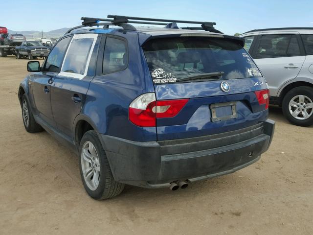 WBXPA93414WA65902 - 2004 BMW X3 3.0I BLUE photo 3