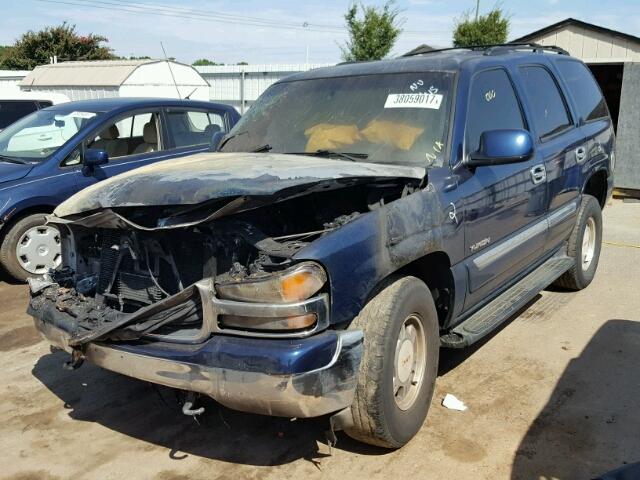 1GKEC13Z62J276343 - 2002 GMC YUKON BLUE photo 2