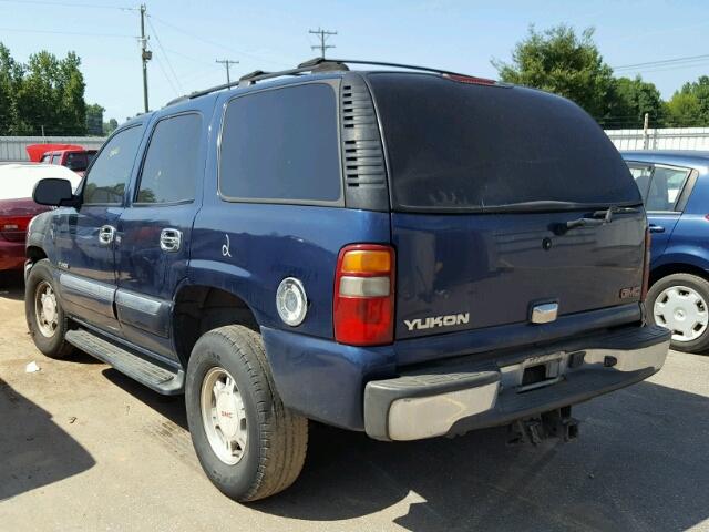 1GKEC13Z62J276343 - 2002 GMC YUKON BLUE photo 3