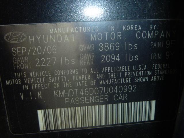 KMHDT46D07U040992 - 2007 HYUNDAI ELANTRA GL BLACK photo 10