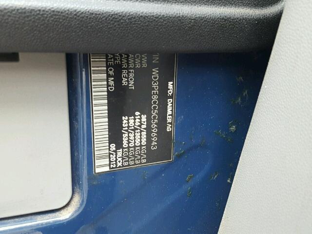 WD3PE8CC5C5696943 - 2012 MERCEDES-BENZ SPRINTER 2 BLUE photo 10