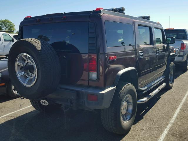 5GRGN23U26H116058 - 2006 HUMMER H2 MAROON photo 4