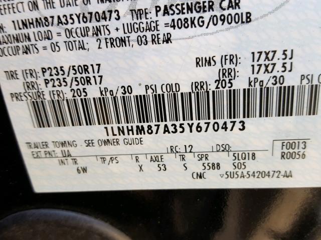 1LNHM87A35Y670473 - 2005 LINCOLN LS 黑色 照片 10