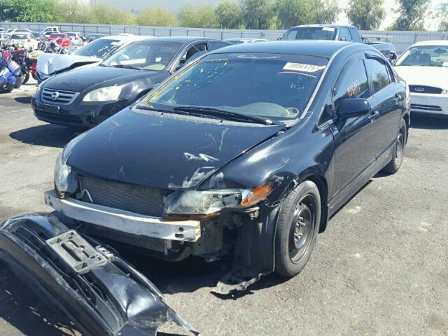 2HGFA16558H315742 - 2008 HONDA CIVIC LX BLACK photo 2