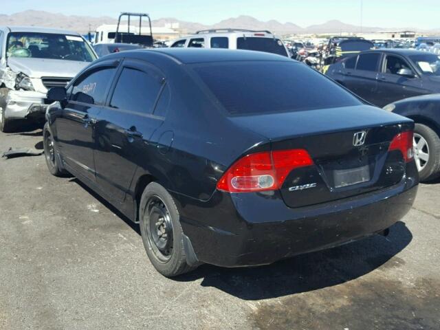 2HGFA16558H315742 - 2008 HONDA CIVIC LX BLACK photo 3