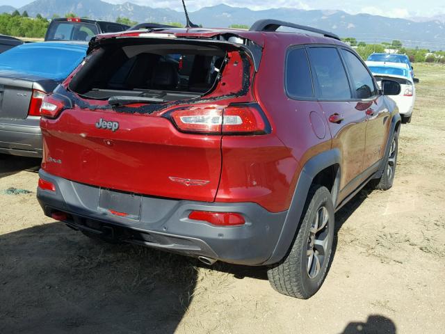 1C4PJMBS9EW281057 - 2014 JEEP CHEROKEE T RED photo 4