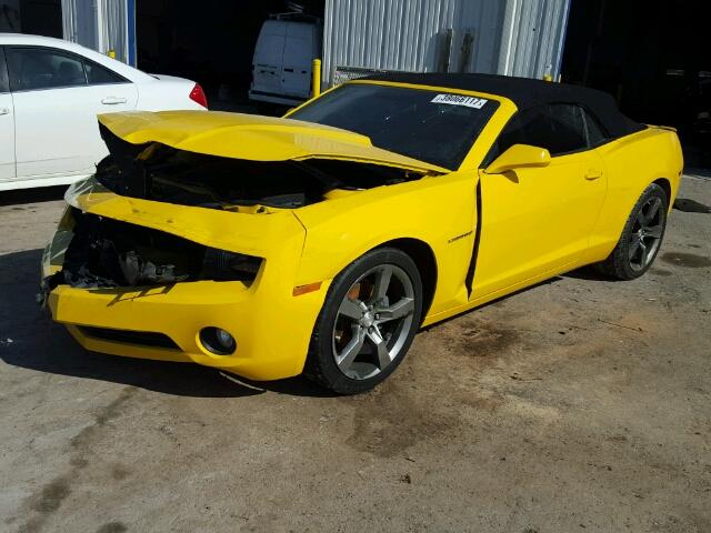 2G1FC3D31C9114566 - 2012 CHEVROLET CAMARO LT YELLOW photo 2