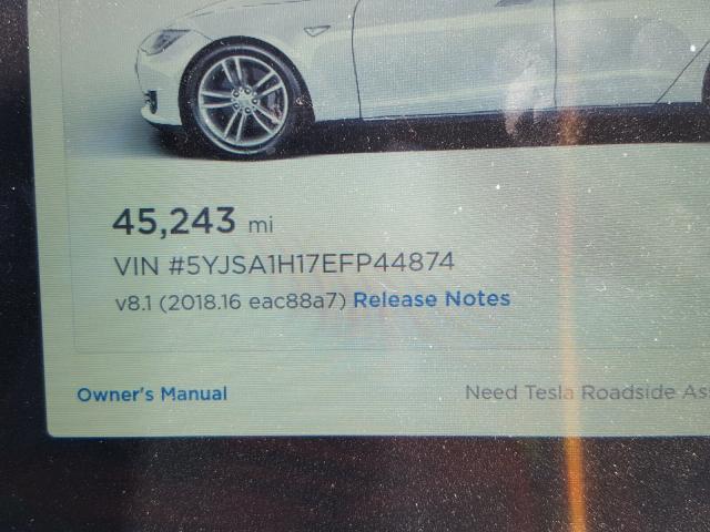 5YJSA1H17EFP44874 - 2014 TESLA MODEL S თეთრი ფოტო 10