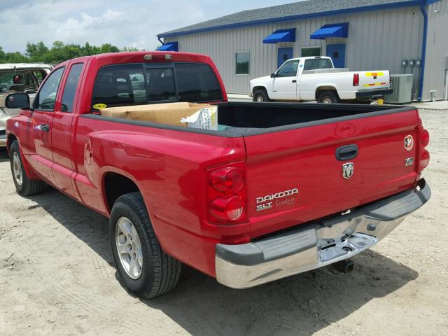 1D7HE42N86S682584 - 2006 DODGE DAKOTA SLT RED photo 3