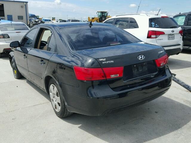 5NPET46C89H409997 - 2009 HYUNDAI SONATA GLS BLACK photo 3