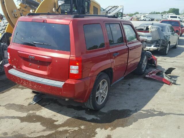 1J8FT28W18D663953 - 2008 JEEP PATRIOT SP RED photo 4