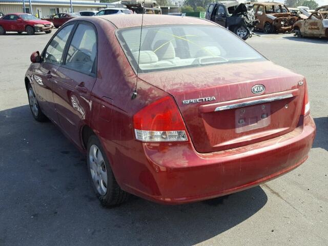 KNAFE121985522726 - 2008 KIA SPECTRA EX RED photo 3