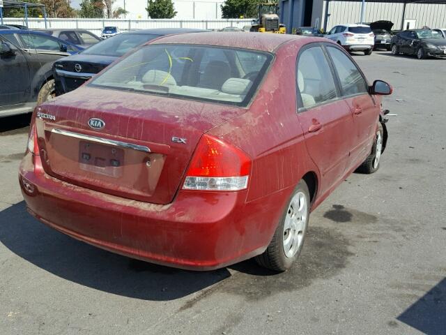 KNAFE121985522726 - 2008 KIA SPECTRA EX RED photo 4