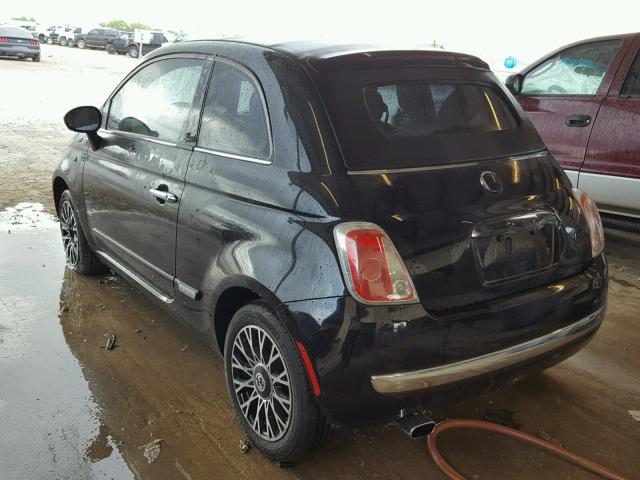 3C3CFFER4CT295718 - 2012 FIAT 500 LOUNGE BLACK photo 3