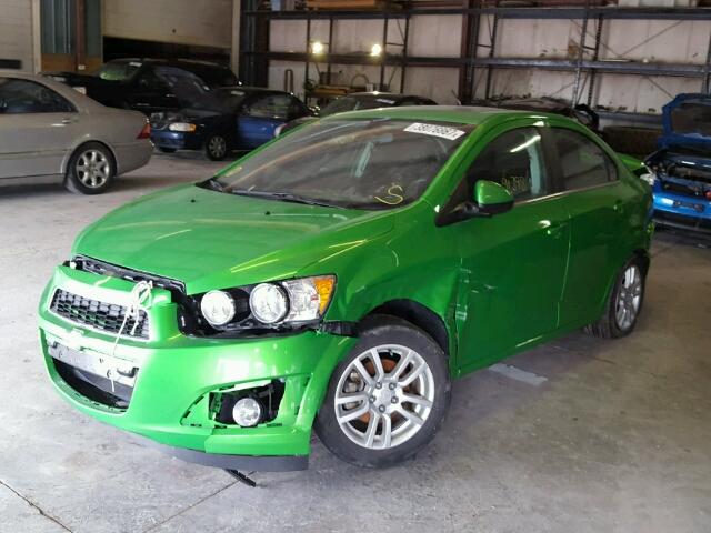 1G1JC5SH1E4222731 - 2014 CHEVROLET SONIC LT GREEN photo 2