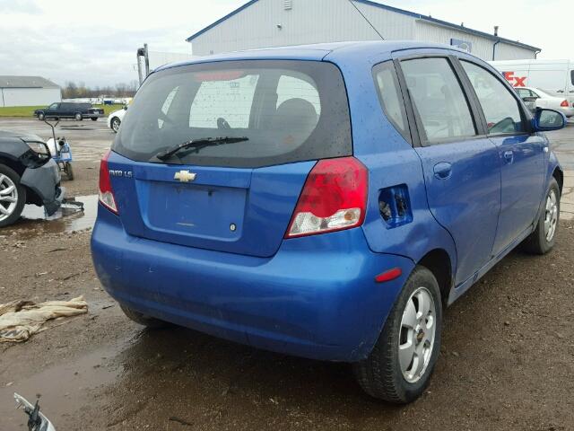 KL1TD66686B615884 - 2006 CHEVROLET AVEO BASE Bleu photo 4