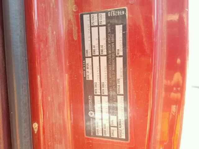 1B7GG66X5KS174221 - 1989 DODGE DAKOTA SPO RED photo 10