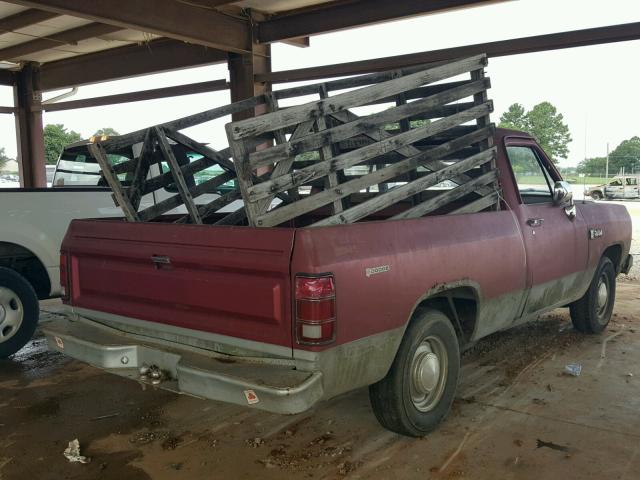 1B7FD14E9BS172741 - 1981 DODGE D-SERIES D MAROON photo 4