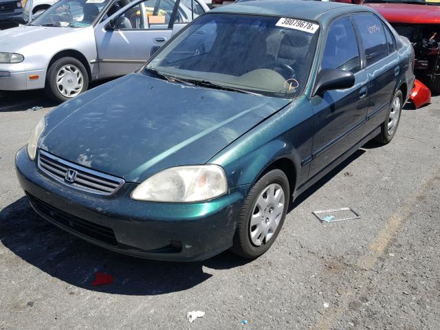 2HGEJ6617YH516709 - 2000 HONDA CIVIC BASE GREEN photo 2