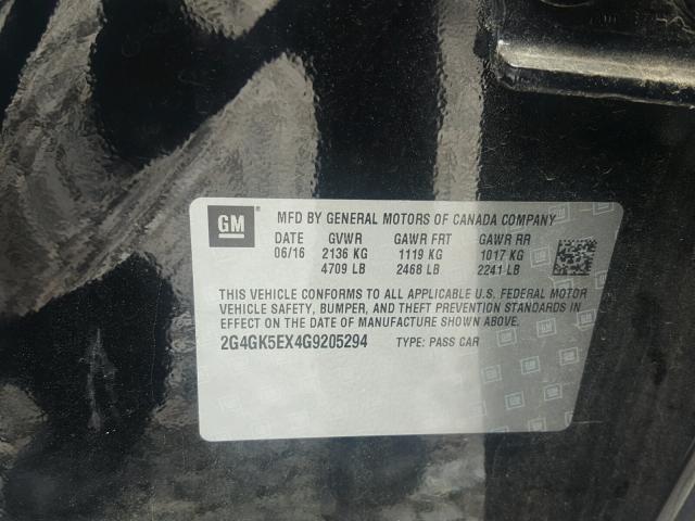 2G4GK5EX4G9205294 - 2016 BUICK REGAL BLACK photo 10