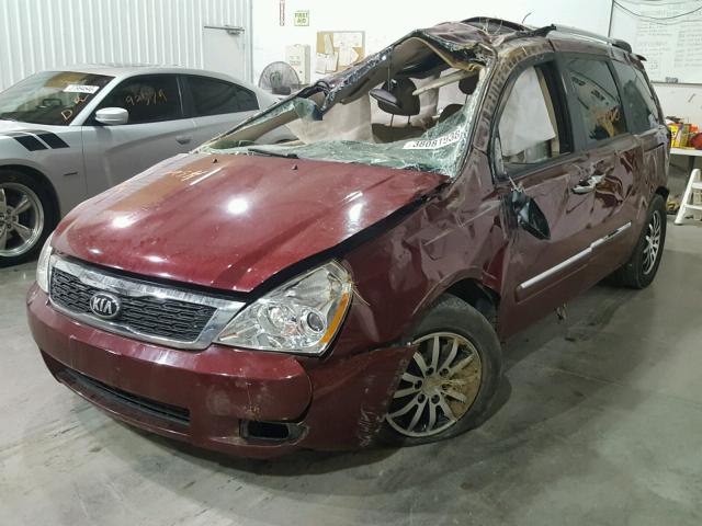 KNDMH4C75C6507004 - 2012 KIA SEDONA EX RED photo 2