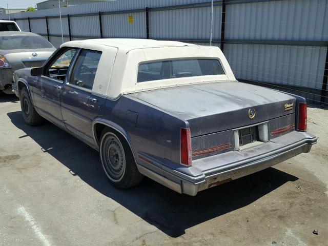 1G6CB5186H4293080 - 1987 CADILLAC FLEETWOOD BLUE photo 3