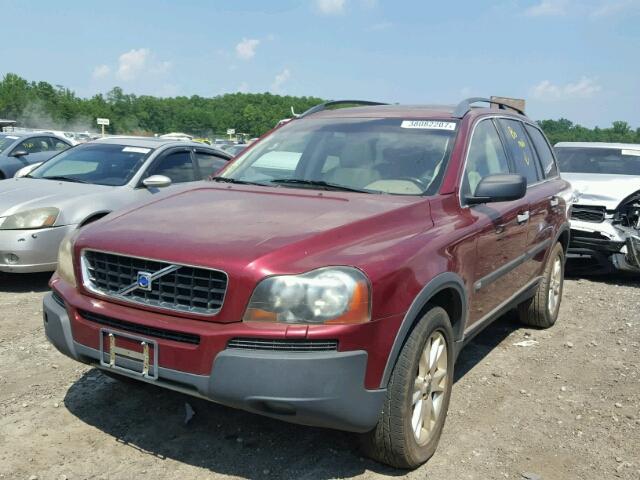 YV1CM91H941045622 - 2004 VOLVO XC90 T6 BURGUNDY photo 2