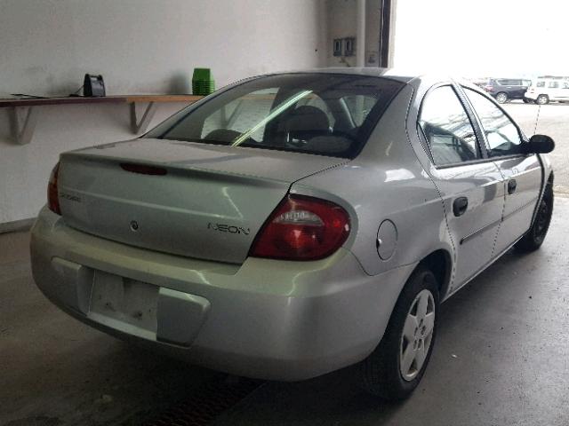 1B3ES26C74D507555 - 2004 DODGE NEON BASE SILVER photo 4