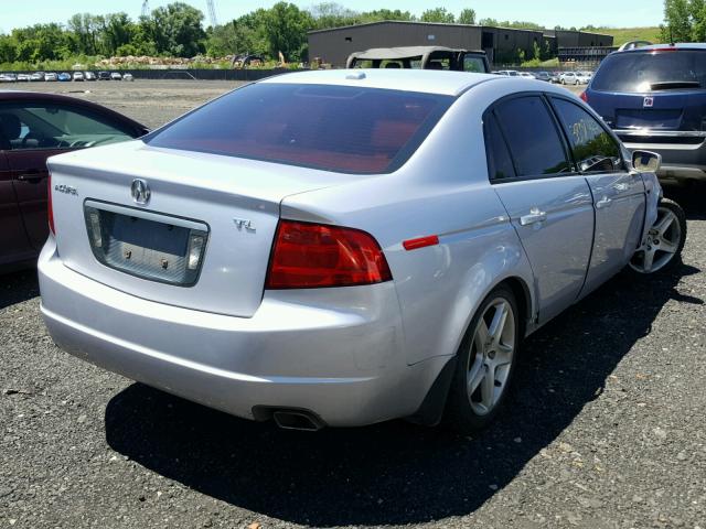 19UUA66244A070614 - 2004 ACURA TL SILVER photo 4