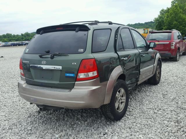 KNDJC733735152472 - 2003 KIA SORENTO EX GREEN photo 4