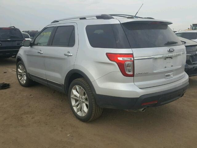 1FM5K8F85DGB99602 - 2013 FORD EXPLORER L SILVER photo 3