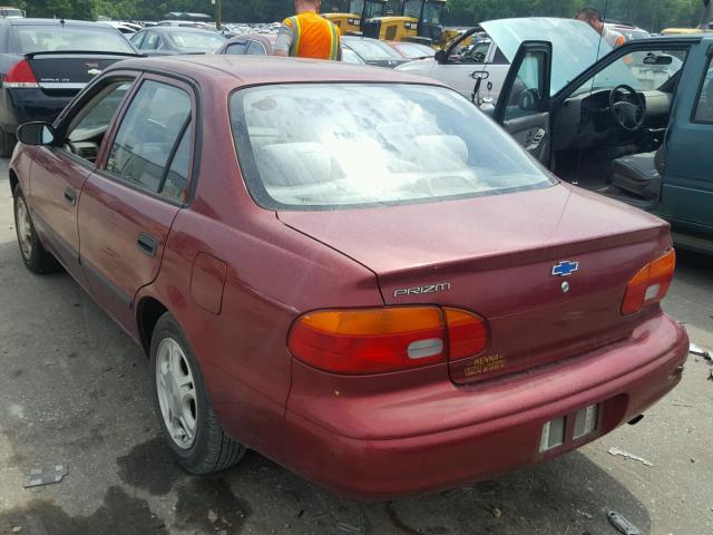 1Y1SK5283XZ418380 - 1999 CHEVROLET GEO PRIZM 勃艮第红 照片 3