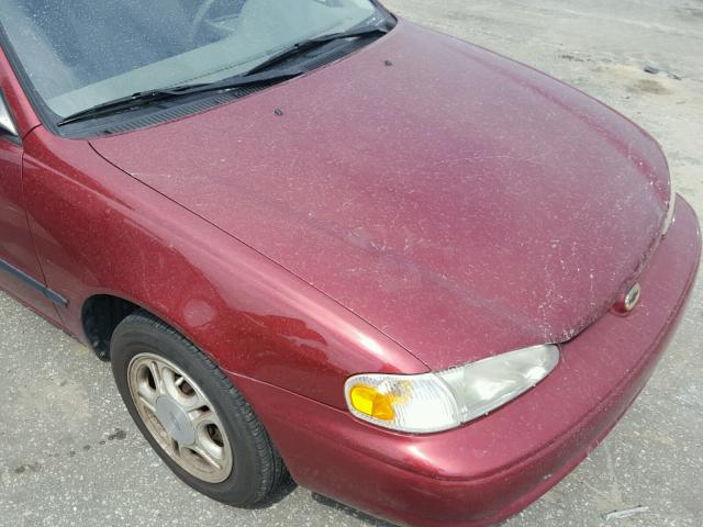 1Y1SK5283XZ418380 - 1999 CHEVROLET GEO PRIZM 勃艮第红 照片 9