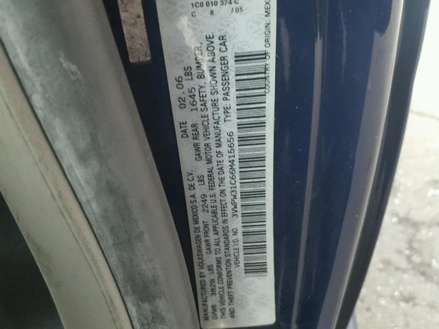 3VWPW31C66M415656 - 2006 VOLKSWAGEN NEW BEETLE 蓝色 照片 10