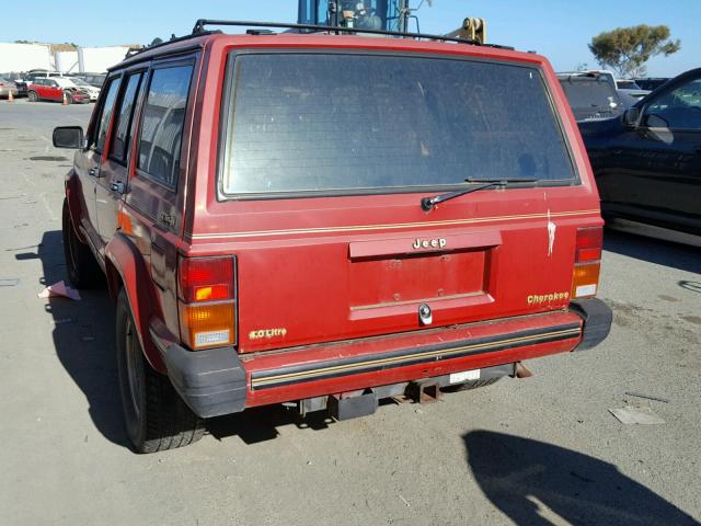 1J4FJ78L6LL166874 - 1990 JEEP CHEROKEE L RED photo 3