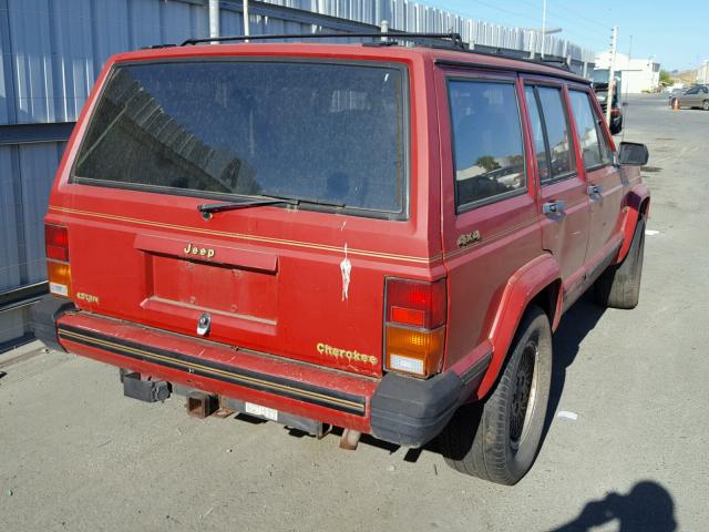 1J4FJ78L6LL166874 - 1990 JEEP CHEROKEE L RED photo 4