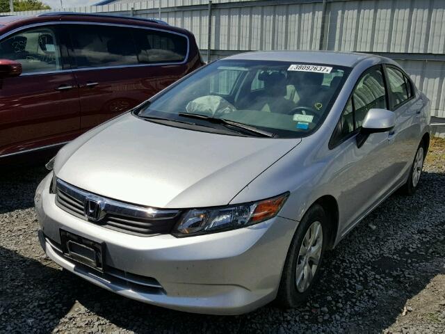 2HGFB2F54CH610469 - 2012 HONDA CIVIC LX SILVER photo 2