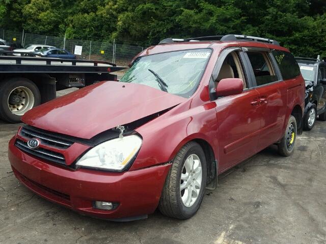 KNDMB233076179905 - 2007 KIA SEDONA EX RED photo 2