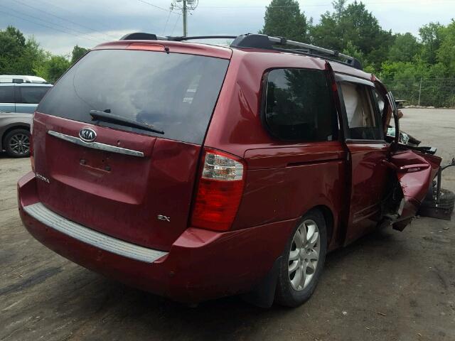 KNDMB233076179905 - 2007 KIA SEDONA EX RED photo 4