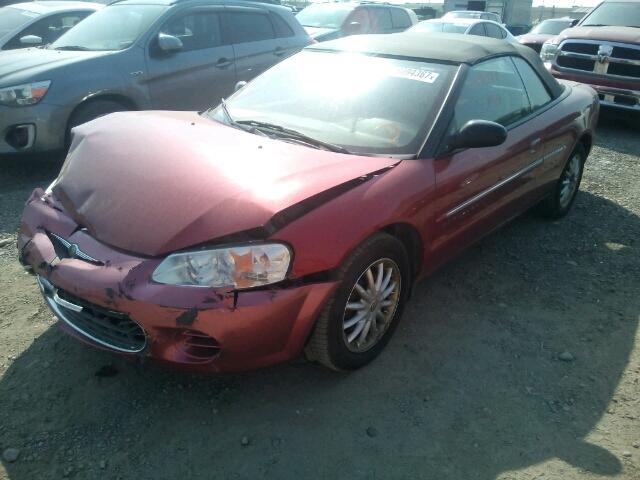 1C3EL45U01N665117 - 2001 CHRYSLER SEBRING LX RED photo 2