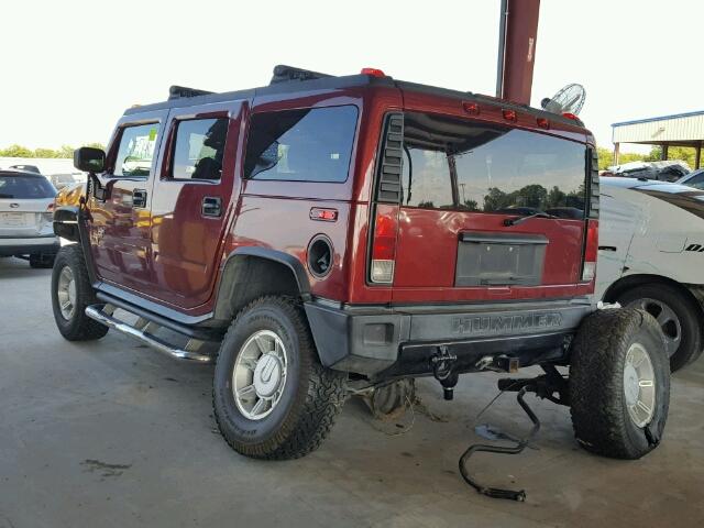 5GRGN23U95H116542 - 2005 HUMMER H2 MAROON photo 3