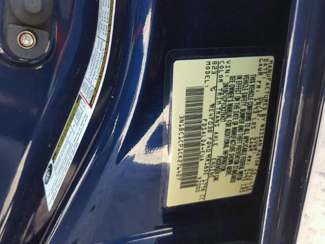 3N1BC1CP1CK276427 - 2012 NISSAN VERSA S BLUE photo 10