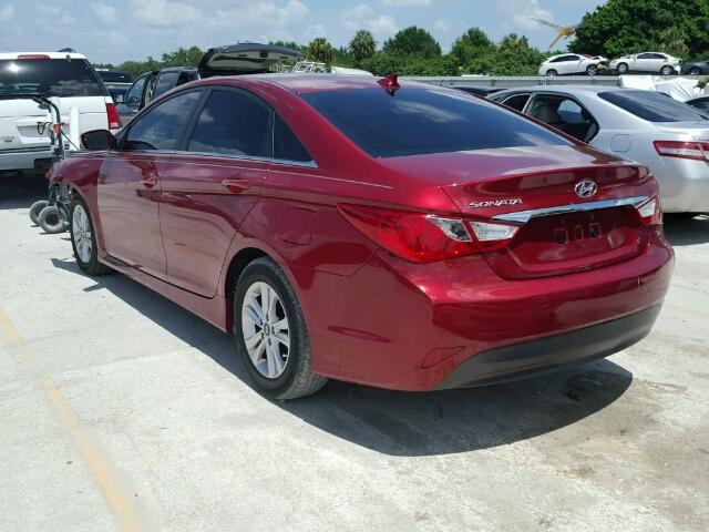 5NPEB4AC8EH828016 - 2014 HYUNDAI SONATA GLS BURGUNDY photo 3