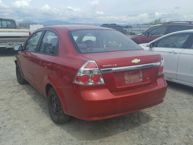 KL1TD566X8B101029 - 2008 CHEVROLET AVEO BASE Rouge photo 3