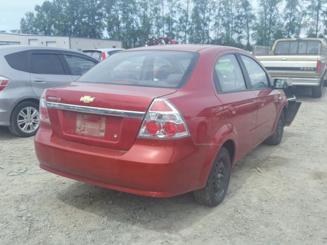 KL1TD566X8B101029 - 2008 CHEVROLET AVEO BASE Rouge photo 4