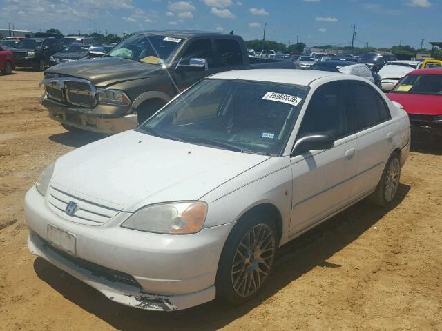 2HGES16542H560838 - 2002 HONDA CIVIC LX WHITE photo 2