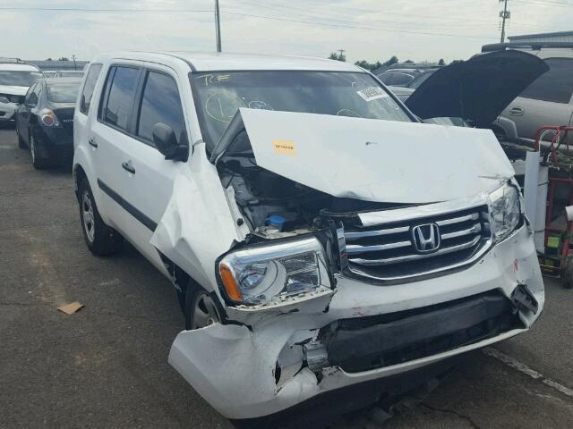 5FNYF4H23CB022563 - 2012 HONDA PILOT LX WHITE photo 1