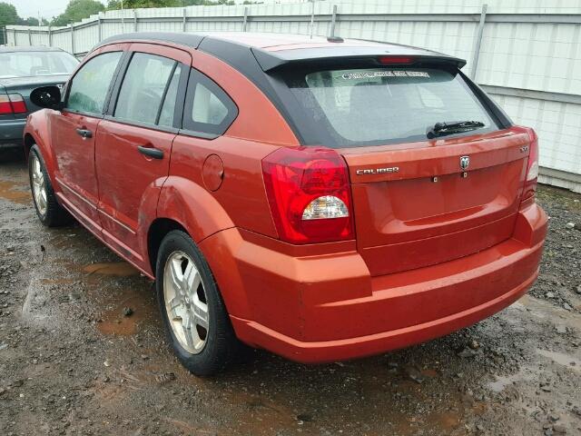 1B3HB48B47D513833 - 2007 DODGE CALIBER SX ORANGE photo 3